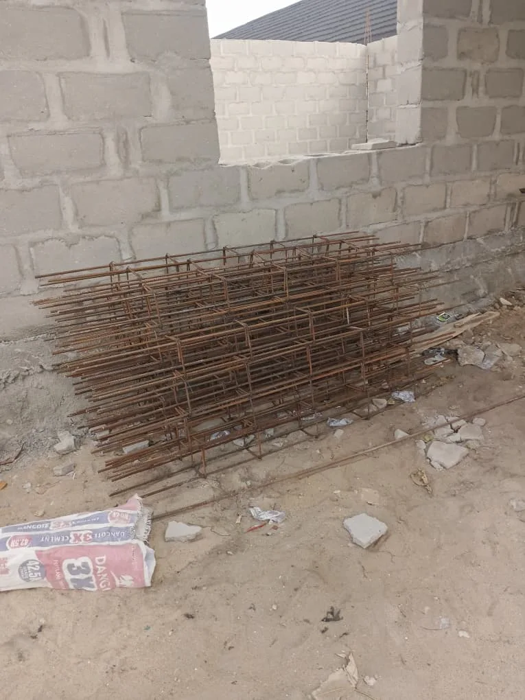 Reinforcement and vertical structural work in progress. View 01.